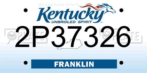 2P37326 Kentucky License Plate