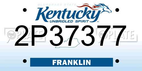 2P37377 Kentucky License Plate
