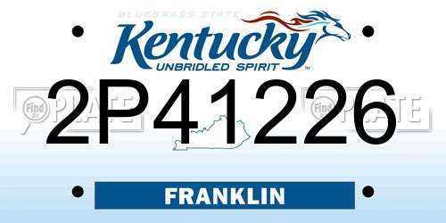2P41226 Kentucky License Plate