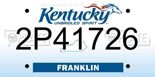 2P41726 Kentucky License Plate