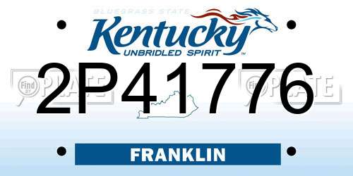 2P41776 Kentucky License Plate