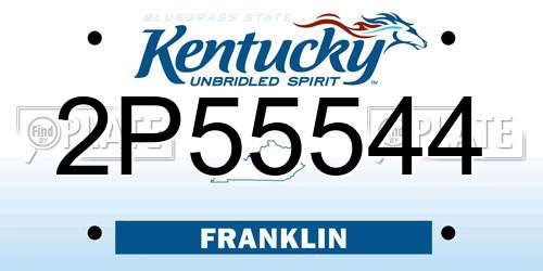 2P55544 Kentucky License Plate