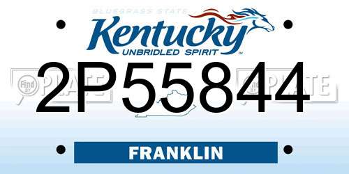 2P55844 Kentucky License Plate