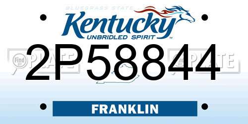 2P58844 Kentucky License Plate