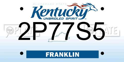 2P77S5 Kentucky License Plate