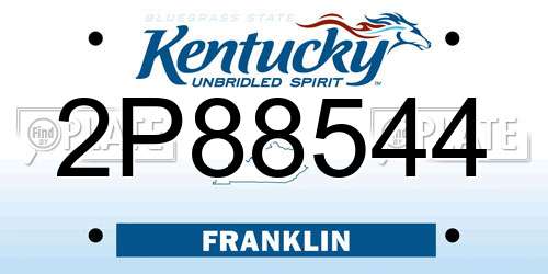 2P88544 Kentucky License Plate