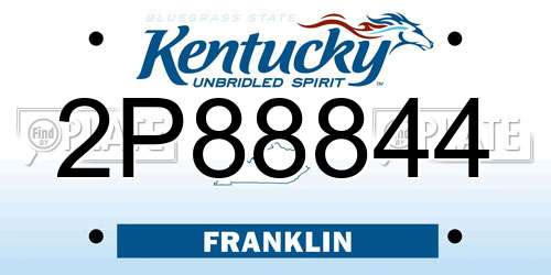 2P88844 Kentucky License Plate