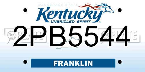 2PB5544 Kentucky License Plate