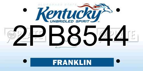 2PB8544 Kentucky License Plate