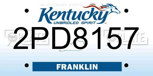 2PD8157 Kentucky License Plate