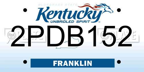 2PDB152 Kentucky License Plate
