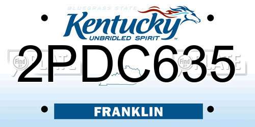 2PDC635 Kentucky License Plate