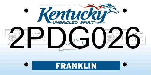 2PDG026 Kentucky License Plate