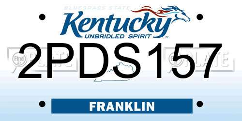 2PDS157 Kentucky License Plate