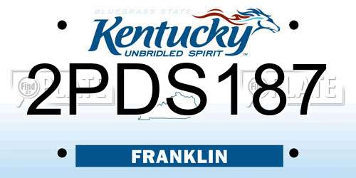 2PDS187 Kentucky License Plate