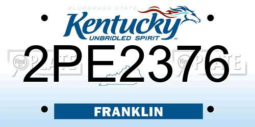 2PE2376 Kentucky License Plate