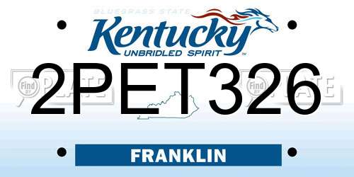 2PET326 Kentucky License Plate