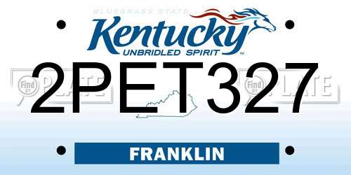 2PET327 Kentucky License Plate