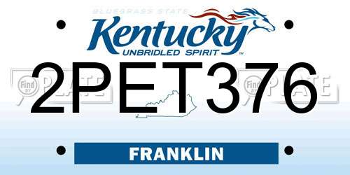 2PET376 Kentucky License Plate