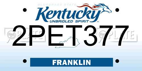 2PET377 Kentucky License Plate