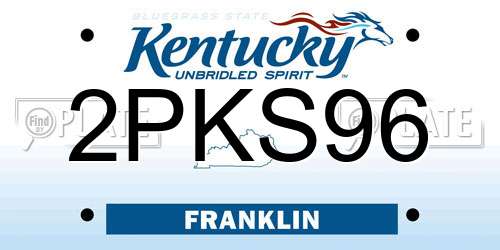 2PKS96 Kentucky License Plate