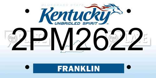 2PM2622 Kentucky License Plate