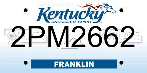 2PM2662 Kentucky License Plate