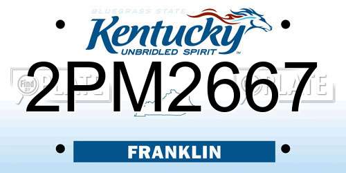 2PM2667 Kentucky License Plate