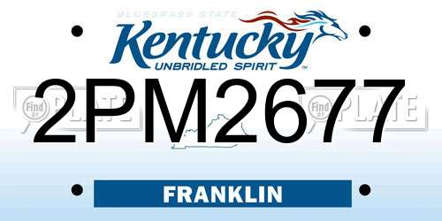 2PM2677 Kentucky License Plate