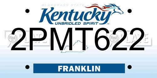2PMT622 Kentucky License Plate