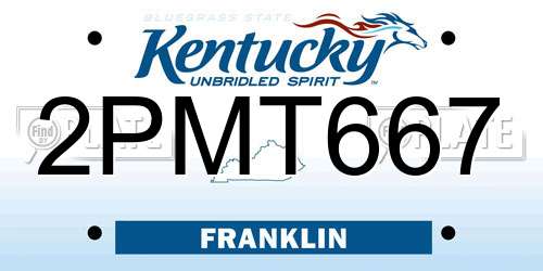 2PMT667 Kentucky License Plate