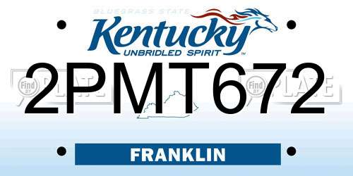 2PMT672 Kentucky License Plate