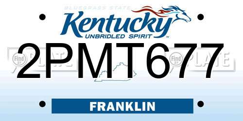 2PMT677 Kentucky License Plate