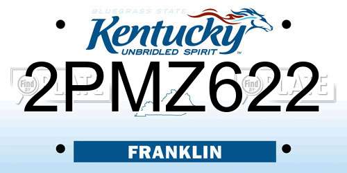 2PMZ622 Kentucky License Plate