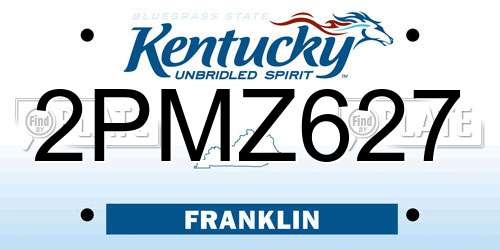 2PMZ627 Kentucky License Plate