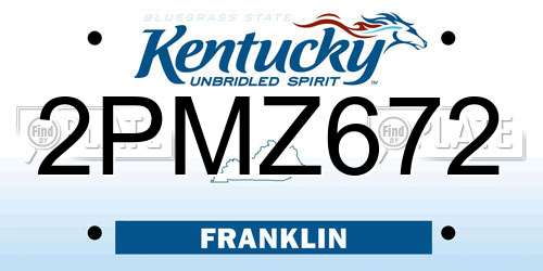 2PMZ672 Kentucky License Plate