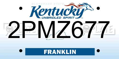 2PMZ677 Kentucky License Plate