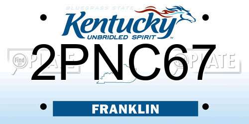 2PNC67 Kentucky License Plate
