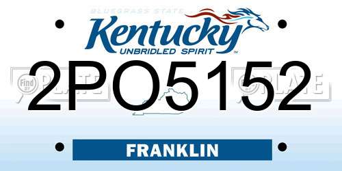 2PO5152 Kentucky License Plate