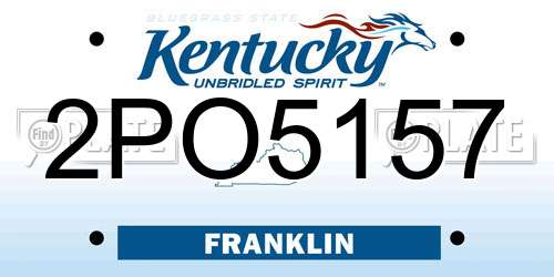 2PO5157 Kentucky License Plate