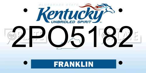 2PO5182 Kentucky License Plate