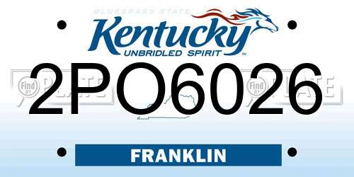 2PO6026 Kentucky License Plate