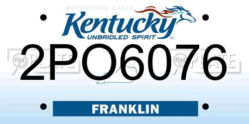 2PO6076 Kentucky License Plate