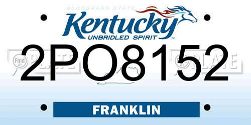 2PO8152 Kentucky License Plate