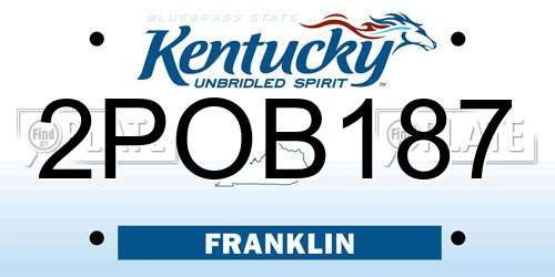 2POB187 Kentucky License Plate