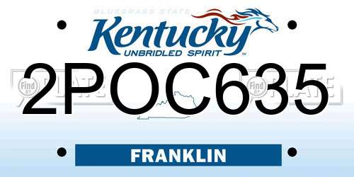 2POC635 Kentucky License Plate
