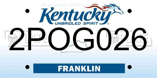 2POG026 Kentucky License Plate