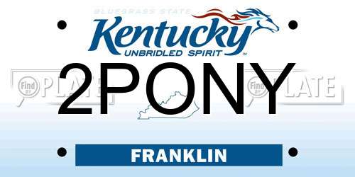 2PONY Kentucky License Plate