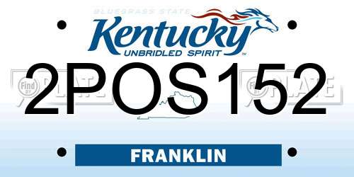 2POS152 Kentucky License Plate