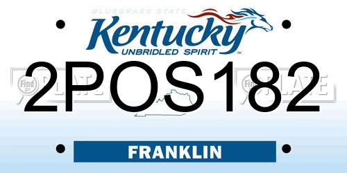 2POS182 Kentucky License Plate